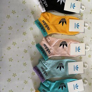 Adidas Black yellow pink blue green socks